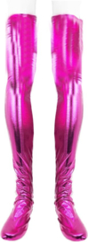 Hoge Kousen - Onesize - Roze Shiny Wetlook - Sexy Kniekousen van Super Glans Dames sokken