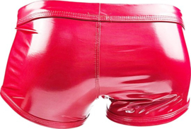 Boxer short - S t/m XL  - MAT glans - Rood  BDSM kleding kruisloos open kruis erotische heren kleding