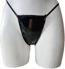 Maat S t/m XL - Datex LATEX en Stof- Zwart - - Fetish erotische kleding dames