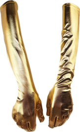 Lange Handschoenen Goud Metallic Shine - Sexy handschoenen dames