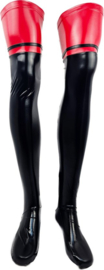 Kousen - Onesize - Wit Datex (Mix latex en stof ) - Sexy Kniekousen van Super Glans Fetish kleding bdsm Dames sokken