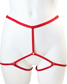 Sexy Erotische bondage Open kruis Lingerie - Onesize - onderbroek onesize Rood