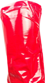 Kousen - Maat S t/m XL - Rood - Datex (Mix latex en stof ) - Sexy Kniekousen van Super Glans Fetish kleding bdsm Dames sokken