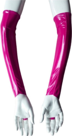 Handschoenen Fel Roze   van Datex (Mix latex en stof ) Sexy kinky fetish accessoire