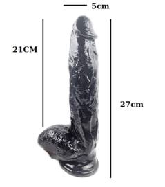 Dildo - Grote - Zwarte Lange dikke Realistisch Penis -Zuignap - BDSM SM Fetisch Seks speeltje Merk: BNDGx