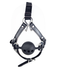 Extreme BDSM Masker - Nep Leer - Met Gag Neus Klem - SM