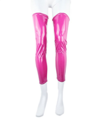 Halve Kousen - Onesize - Rood - Datex (Mix latex en stof ) - Sexy Kniekousen van Super Glans Dames sokken