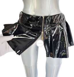 Minirok - XS/S - LATEX en stof Ultra korte rok - - Sexy Erotische dames fetish kleding -