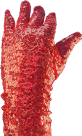 Lange Handschoenen Rood Glitter - Sexy handschoenen dames