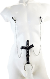 Penis ring cock Tepel klem met ketting heren - cockring tepelklemmen Bondage BDSM