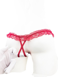 String Kruisloos - One size - Sexy Zwart Erotische onderbroek dames