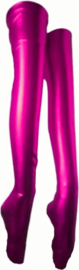 Hoge Kousen - Onesize - Roze Shiny Wetlook - Sexy Kniekousen van Super Glans Dames sokken