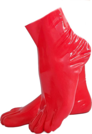 100%  Latex sokken kousen - Rood - voetfetisj voeten fetish - erotisch Rubber sok voet halflang