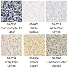 MIYUKI assortiment MR8/0 Crystal - White