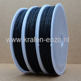 waxkoord 1 mm katoen zwart 20 meter