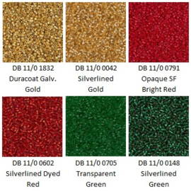 Miyuki assortiment Delica 11/0 Christmas Gold