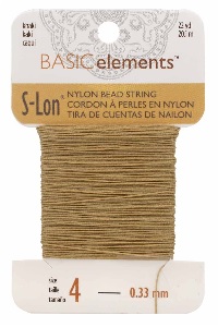 S-Lon Rijgkoord - Bead String Nr. 4 (0,33 mm) Khaki 22 yard - 20,1 meter