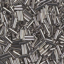 Miyuki Bugles # 2 - 6 x 1,7 mm BGL2-0021 Gray Silver Lined ( 10 gram )