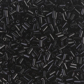 Miyuki Bugles #1 - 3 x 1,5 mm BGL1- 0401 Black Opaque ( 5 gram )