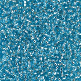 Miyuki  Rocaille 8-0018 Aqua Silver Lined 10 gram - € 1,00