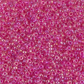 Miyuki rocailles 11/0 0355 Hot Pink Lined Crystal AB (10 gram)