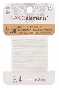S-Lon Rijgkoord - Bead String Nr. 4 (0,33 mm) White 22 yard - 20,1 meter