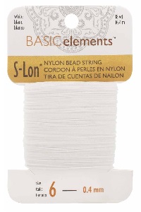 S-Lon Rijgkoord - Bead String Nr. 6 (0,4 mm) White 18 yard - 16,4 meter