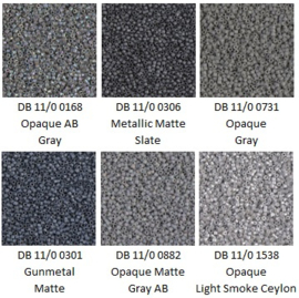 Miyuki assortiment Delica 11/0 Gray