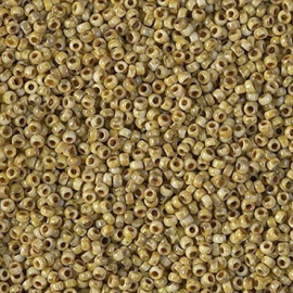 Miyuki rocailles 15-4512 Opaque Yellow Picasso (5 gram)