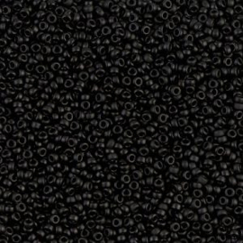 Miyuki rocailles 15 -  401F - 0401F Opaque Black Matte (5 gram)