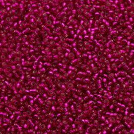 Miyuki rocailles 11-1436 Dyed Silver Lined Transp. Raspberry (10 gram)