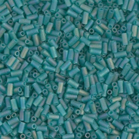 Miyuki Bugles #1 - 3 x 1,5 mm BGL1- 2405FR Matted Transparent Teal AB ( 5 gram )