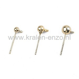 oorsteker 18kt. gold plated 3 mm / 2 paar