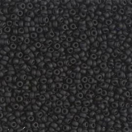 Miyuki rocailles 11/0 0401F Black Opaque Matte (10 gram)