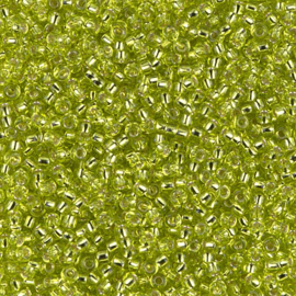 Miyuki rocailles 11/0 0014 Chartreuse Silver Lined    (10 gram)