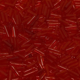 Miyuki Bugles # 2 - 6 x 1,7 mm BGL2-0141 Transparent Red ( 50 gram )