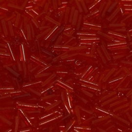 Miyuki Bugles # 2 - 6 x 1,7 mm BGL2-0141 Transparent Red ( 20 gram )