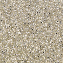 Miyuki rocailles 15 - 1 - 0001 Crystal Silverlined (5 gram)