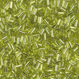 Miyuki Bugles BGL1- 0014 Chartreuse Silver Lined ( 10 gram )