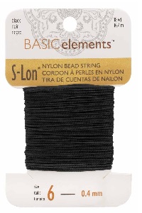 S-Lon Rijgkoord - Bead String Nr. 6 (0,4 mm) Black 18 yard - 16,4 meter