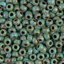 Miyuki rocailles 6/0 4514 Picasso Opaque Seafoam Green (10 gram)