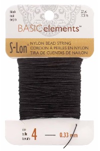 S-Lon Rijgkoord - Bead String Nr. 4 (0,33 mm) Black 22 yard - 20,1 meter