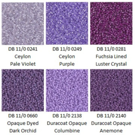 Miyuki assortiment Delica 11/0 Purple