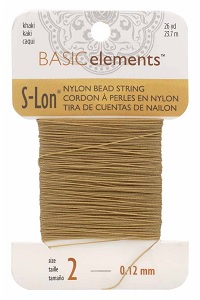 S-Lon Rijgkoord - Bead String Nr. 2 (0,12 mm) Khaki 26 yard - 23,7 meter