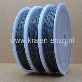 waxkoord 1 mm katoen grijs 20 meter