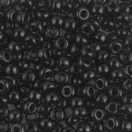 Miyuki rocailles 6/0 0401 Black Opaque (10 gram)