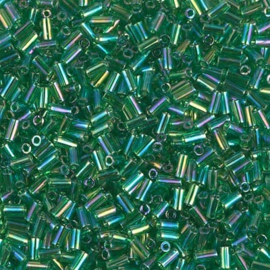 Miyuki Bugles #1 - 3 x 1,5 mm BGL1- 0179 Transparent Green AB ( 5 gram )