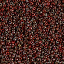 Miyuki rocailles 11-4513 Opaque Red Garnet Picasso (10 gram)