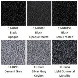 Miyuki assortiment MR11/0 Black-Gray
