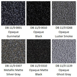 Miyuki assortiment Delica 11/0 Black - Gray